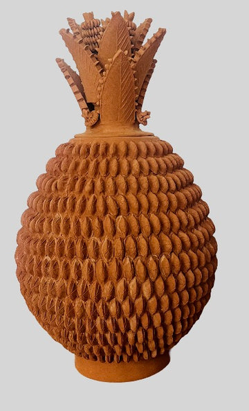 Vase Ananas fait à la main en terre cuite décoré au Michoacan,  au Mexique à découvrir chez Tribu 99
