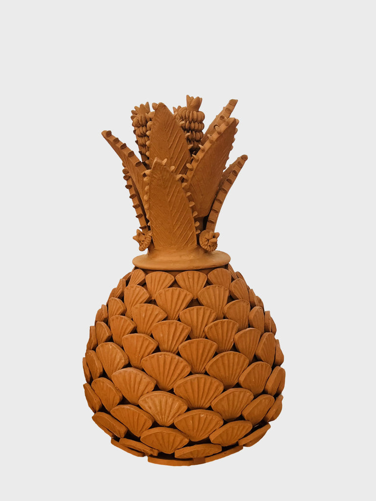Vase Ananas fait à la main en terre cuite décoré au Michoacan,  au Mexique à découvrir chez Tribu 99